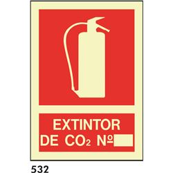 Señal 210x297 pvc 027 extintor de co2 - 532