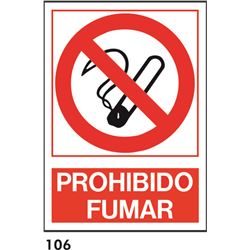 Señal 210x297 pvc 201 prohibido fumar - 106